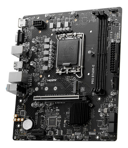 Tarjeta Madre Msi Pro B760m-e Lga1700 2x Ddr5 M.2 Micro Atx