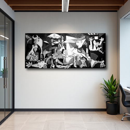 Cuadro Decorativo Obra Pablo Picasso En Canvas Ultra Violeta Guernica 1.10m X 50cm