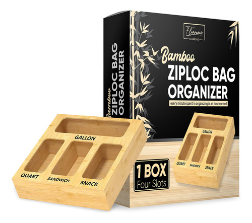 Organizador Almacenamiento Bolsa Bambu Cajon Cocina Alta