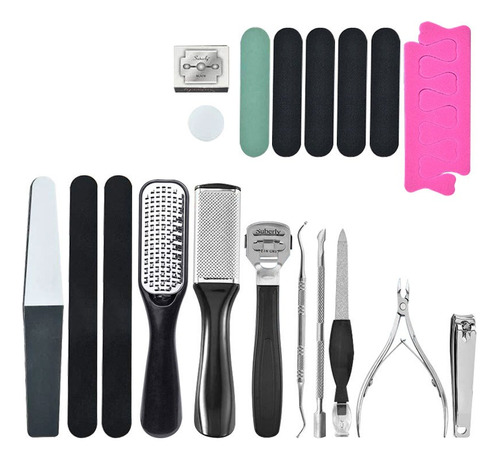 Kit Pedicure 20 En 1 Limas Para Pies Y Pedicura Limpieza