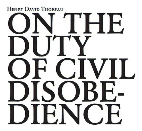 On The Duty Of Civil Disobedience, De Thoreau, Henry David. Editorial Nae, Tapa Blanda En Inglés