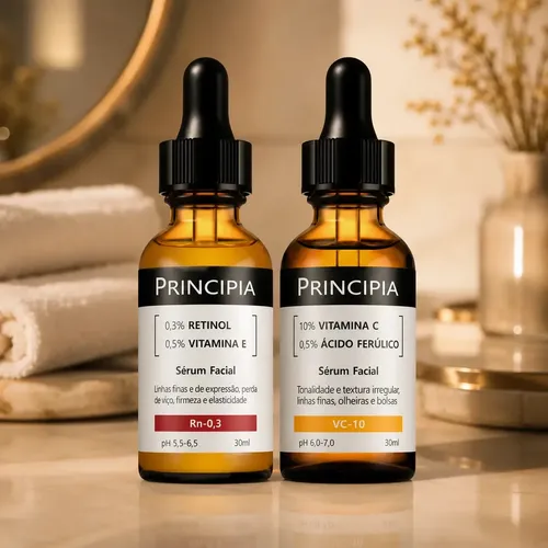 Principia Kit Com 2 Séruns Vitamina C 10 + Retinol