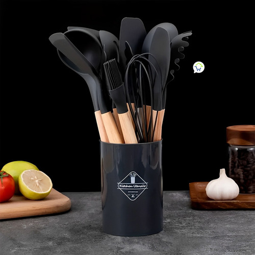 Juego Utensilios Silicona Resistentes Cocina 11 Piezas Lo8-4