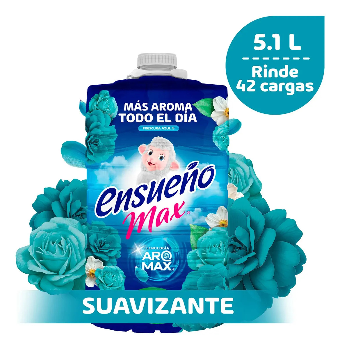 Suavizante de Telas Ensueño Max Frescura Azul 5.1L