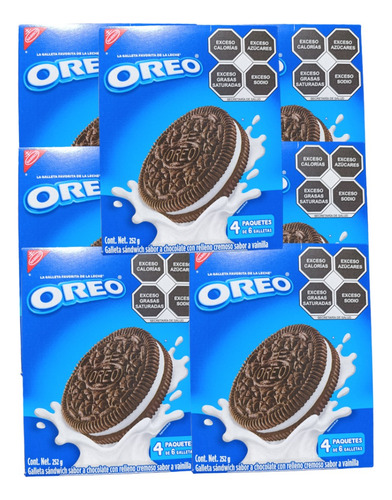 Galleta Oreo Chocolate 12pack De 6pz C/u Relleno Vainilla