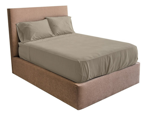 Sábanas Blancas Mat 300 Hilos 100% Algodón Hotel Collection Color Taupe Diseño de la tela Liso