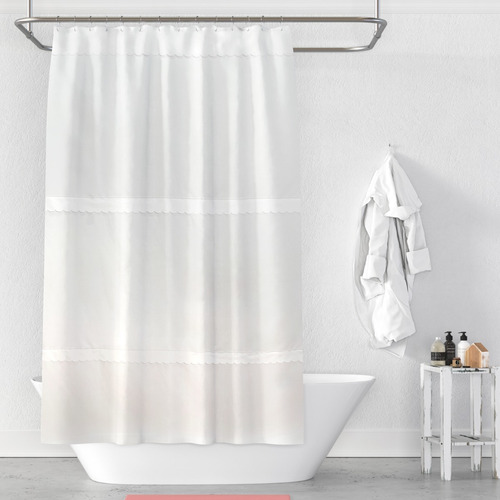 Imagen 3 de 4 de Cortina De Baño Tela 2.00 Metros De Alto, Diseño Artesanal