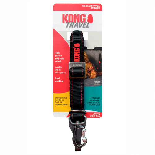 Kong Travel Cinturón De Seguridad Con Correa Giratoria Negro Unico