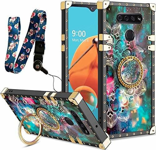Nancheng LG K51 Funda, LG Q51/LG Reflect Funda With Ring Sta
