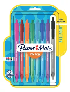 Boligrafo Retractil Inkjoy Paper Mate Surtido Blister X8