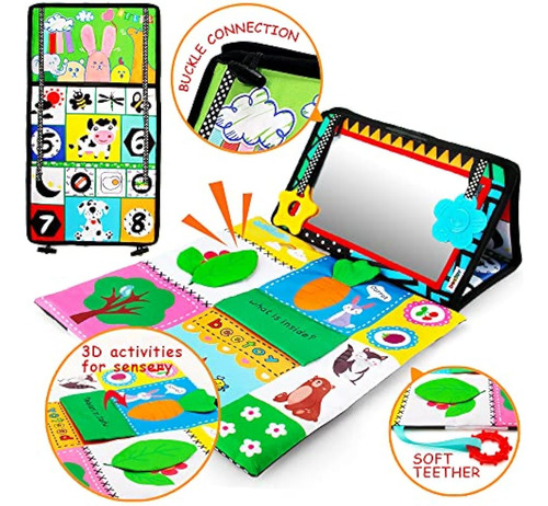 Beetoy Tummy Time Baby Floor Mirror Toys Con Patron