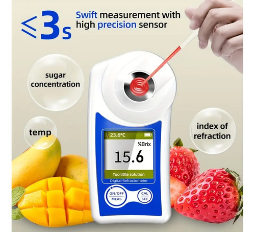 Refractometro Digital Recargable Medicion Azucar Brix 55%