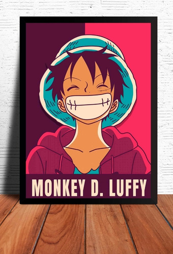 Poster Monkey D. Luffy One `piece Marco Negro 33x48cm Fanart