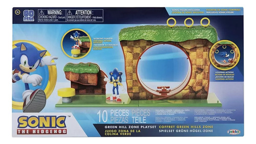 Sonic Juego Zona De Colina Verde Set Diorama 30 Aniversario