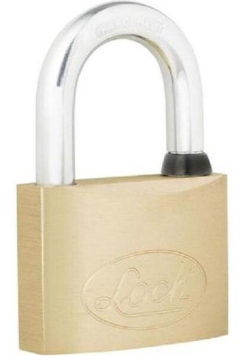 Candado P/cortina Llave Tetra 5 Cm Acero Inoxidable Lock Color Dorado