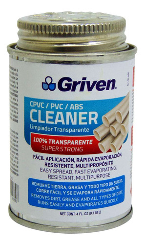 Limpiador De Tuberias Pvc 1/32 Griven 118ml