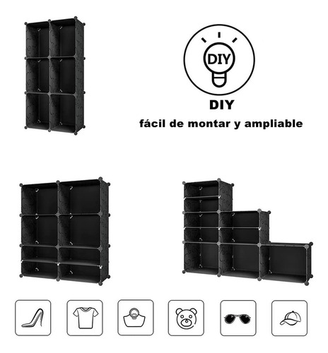 Zapatera Organizador Practiksa Apilable Antipolvo Con Puerta Negro 24 Pares