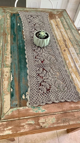 Carpetita Rectangular Tejida Al Crochet Camino De Mesa 