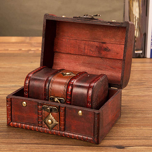 Para Baúl Decorativo De Madera Para Guardar Joyas En Forma