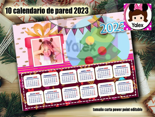 Kit Imprimible 10 Calendarios 2023 Editables En Power Point