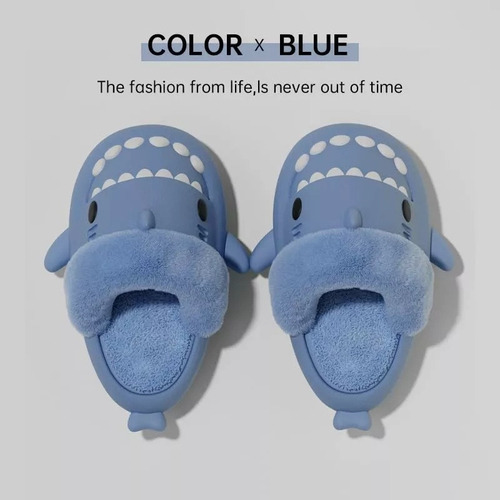Z Pantuflas Tiburón Sharklas Invierno Sandalias Para Niño