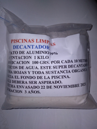   Limpia Piscina Decantador  Para Piscinas 1 Kilo 