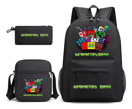 Mochila Escolar Geometry Dash Geometry Sprint De Tres Piezas