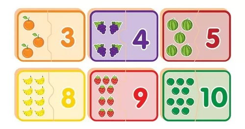 Quebra Cabeça Infantil Jogo dos Numéros 1 a 10 Brinquedo De Encaixe  Educativo Pedagógico Ensina Frutas Cores Algarismos