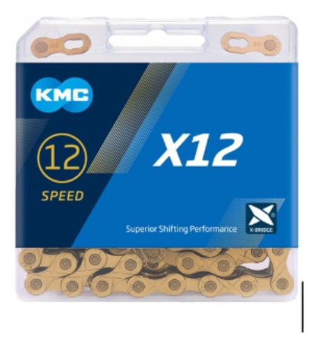 Cadena Kmc X12 Dorada 12 Velocidades Gold 12v