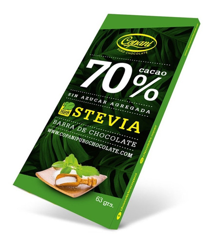 Chocolate Copani Sin Azucar Con Stevia 63gr - La Golosinería