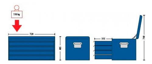 Caixa Tipo Gabinete Com 4 Gavetas - Gedore 001001