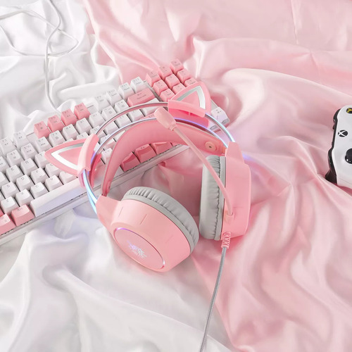 Audífonos Gamer Orejas Gato Onikuma X15 Pro Comp. Pc Ps4 Ps5