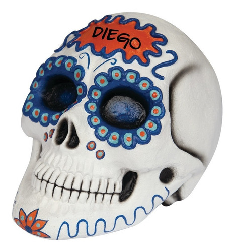 Decorativo De Látex Calaverita De Azúcar Sugar Skull Blue