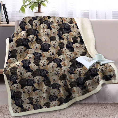 Manta De Forro Polar Mullido Para Cachorros Labrador Retriev