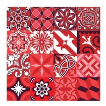 Comprar Vinilo Adhesivo Mosaico Azulejo 15x15 Cm X 10 Un Pared Piso Color 25. Mix Red