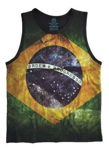 Camiseta Regata Estampada Bandeira Do Brasil Plus Size