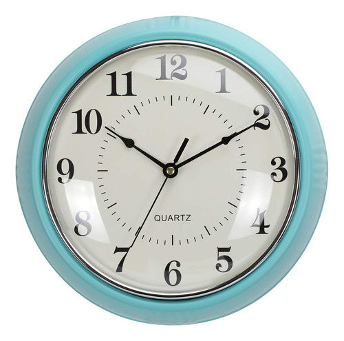 Lonbuys Reloj Pared Retro 9.8 In Color Cian Cocina Año 50