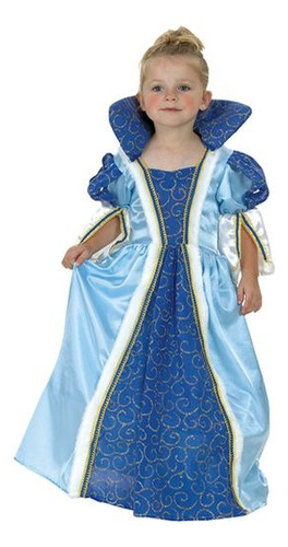Disfraz Vestido Princesa Azul Medieval Para Niñas