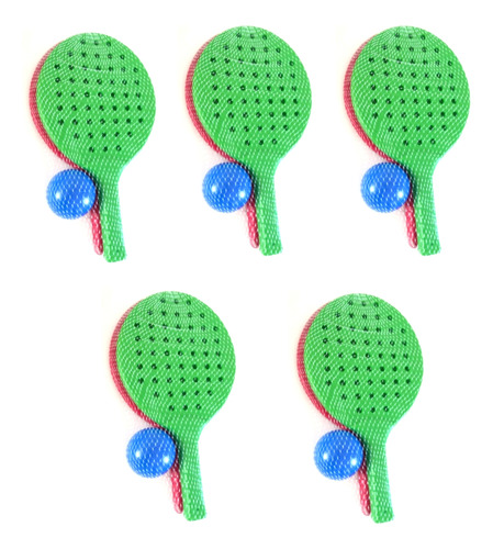 Juego Paletas Plastico Tipo Paddle Pelota Pack X5 Por Mayor