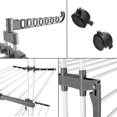 Imagen 3 de 8 de Tendedero Para Ropa Plegable Ropa Tender 3 Niveles