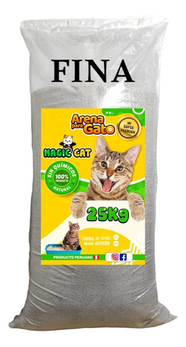 Arena Sanitaria Fina Para Gatos Magic Cat  X 25kg