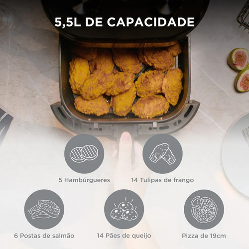 Fritadeira Air Fryer 5,5l Widemax Midea 127v