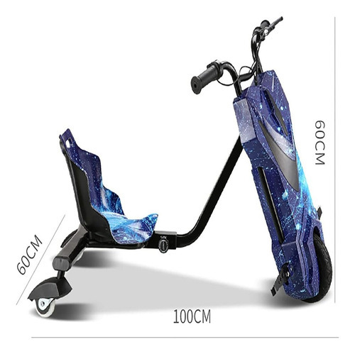 Triciclo Elétrico Infantil Drift Azul Camuflado 250w 3 Veloc