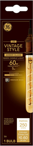 Repuesto 60 W Cristal Ambar T9 1 Vela Calida Regulable Base