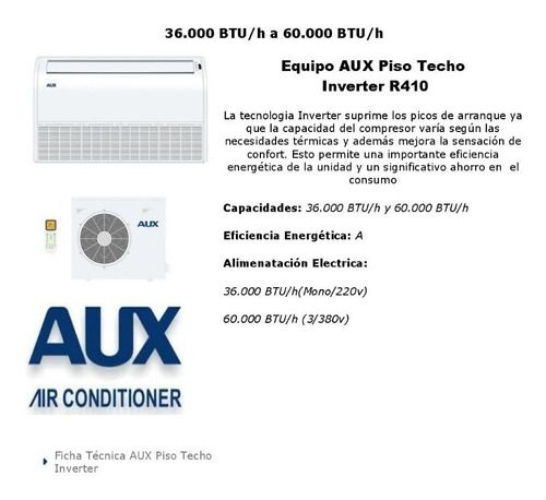 Aire Acondicionad Piso/techo Inverter - 60.000 Btu/h