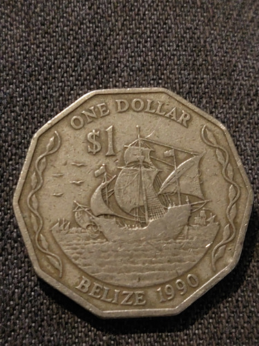 Belice 1 Dolar Año 1990 Níquel, Laton  Km # 99 