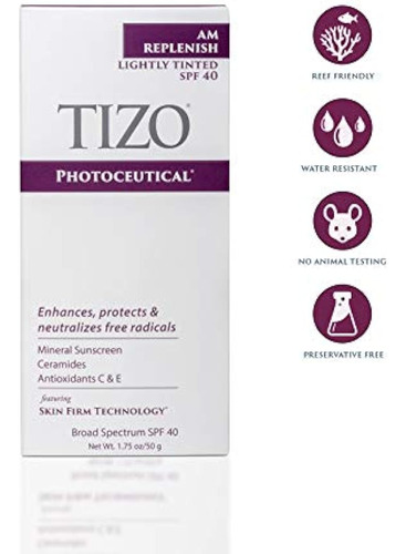 Tizo Photoceutical Am Replenish Spf 40 Protector Solar 1 Fl 