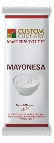 Mayonesa En Sobre 204 Pzas De 8g Custom Culinary