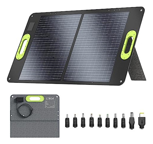 Ctechi Panel Solar Plegable De 60 W, Kit De Cargador Solar P