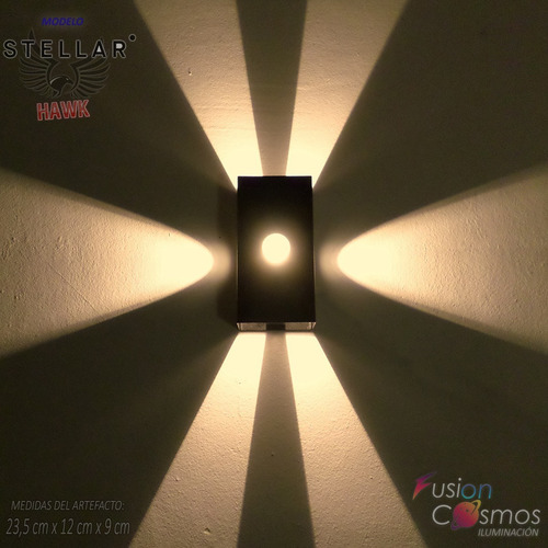 Imagen 4 de 9 de Bañador Pared Tipo Cañon Proyecta 6 Rayos- Ave Fénix Bar Led